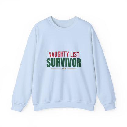 Naughty List Survivor Sweatshirt, Funny Christmas Crewneck