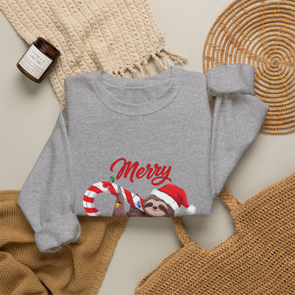 Merry Slothmas Sweatshirt, Funny Sloth Christmas Crewneck