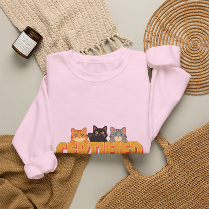 Certified Cat Lady Sweatshirt, Retro Cat Mom Crewneck, Cat Lover Gift