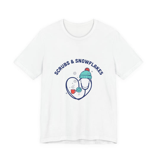 Scrubs and Snowflakes Winter Nurse Shirt