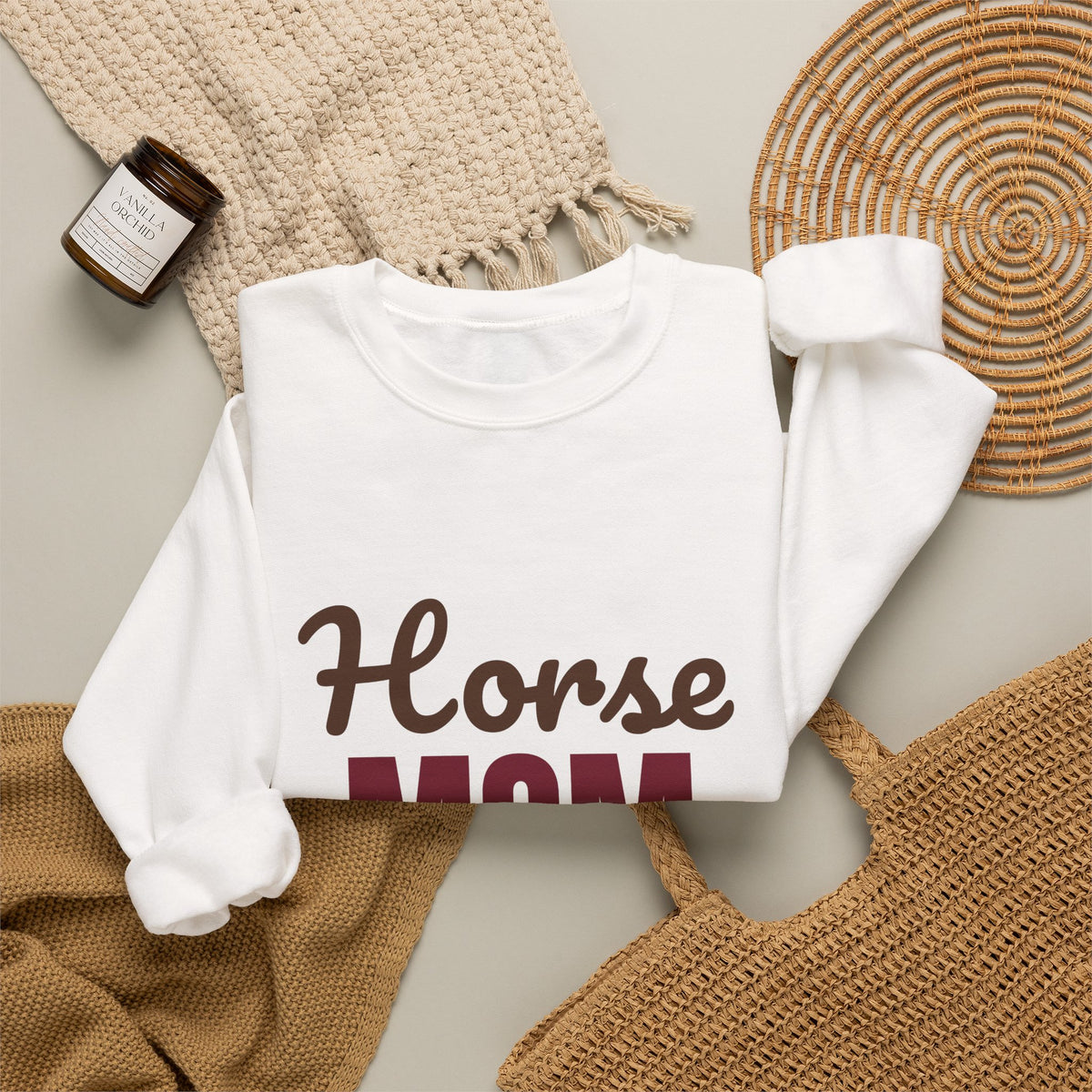 Horse Mom Barn Hair Don't Care Sweatshirt, Horse Mom Crewneck