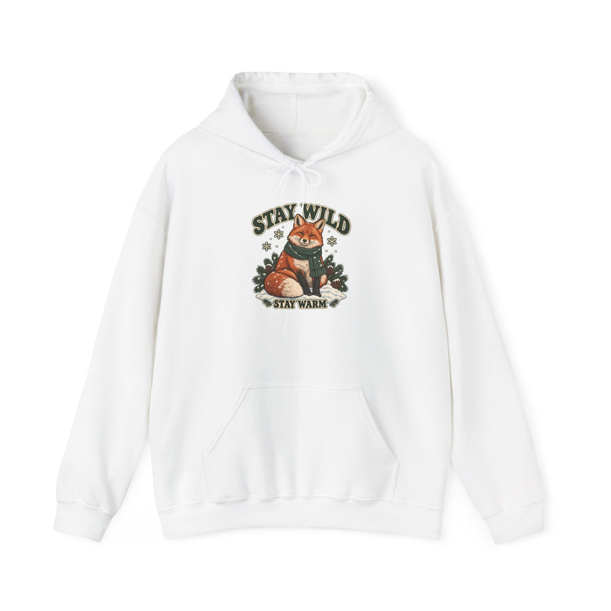 Stay Wild Stay Warm Winter Fox Hoodie, Winter Fox Hoodie