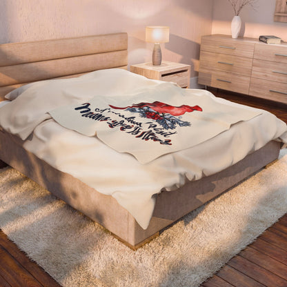 A Cardinal Visit Means Love Is Near Christmas Blanket 50x60, Plush Holiday Throw