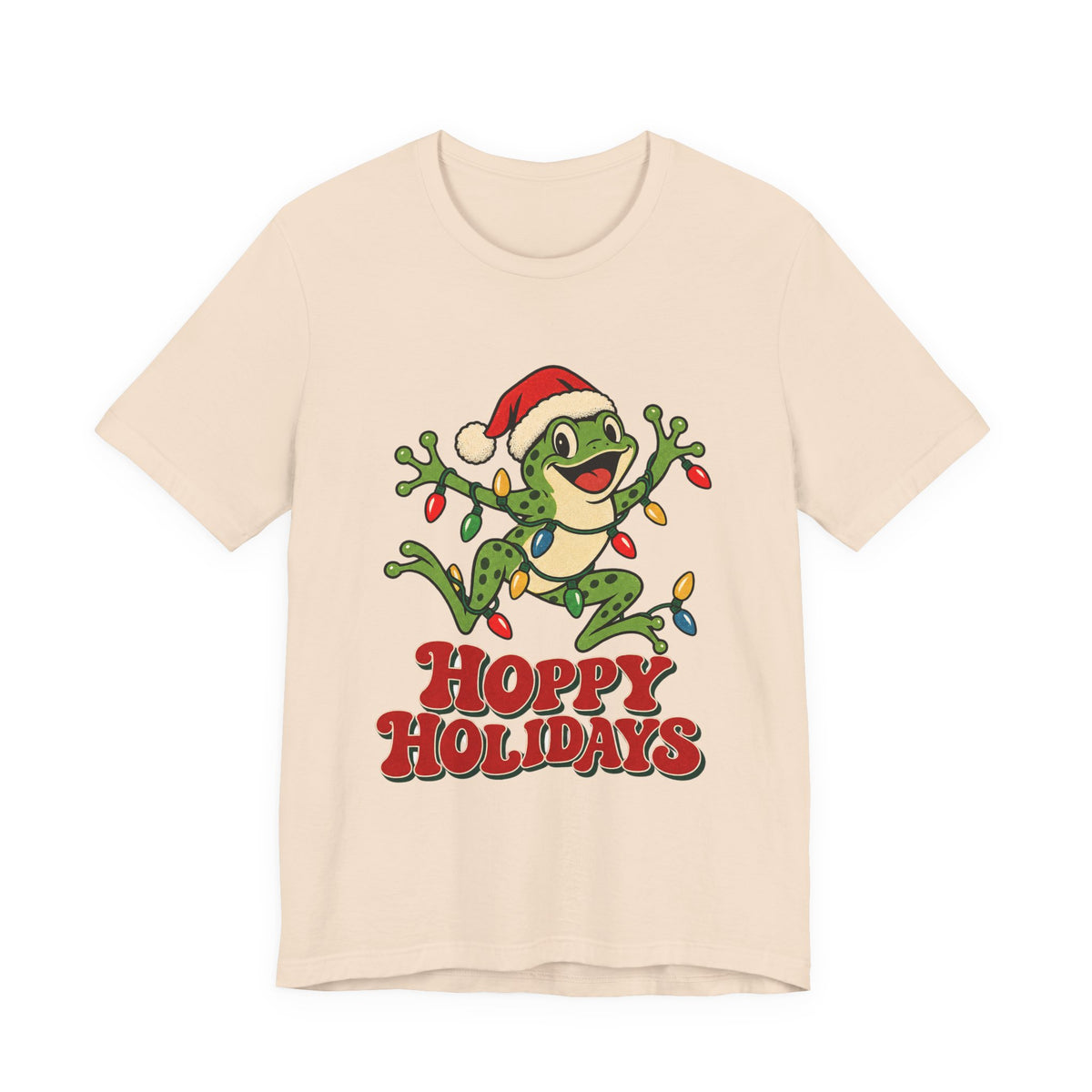 Hoppy Holidays Frog in Christmas Lights Shirt, Frog Christmas T-Shirt, Frog Christmas Gift