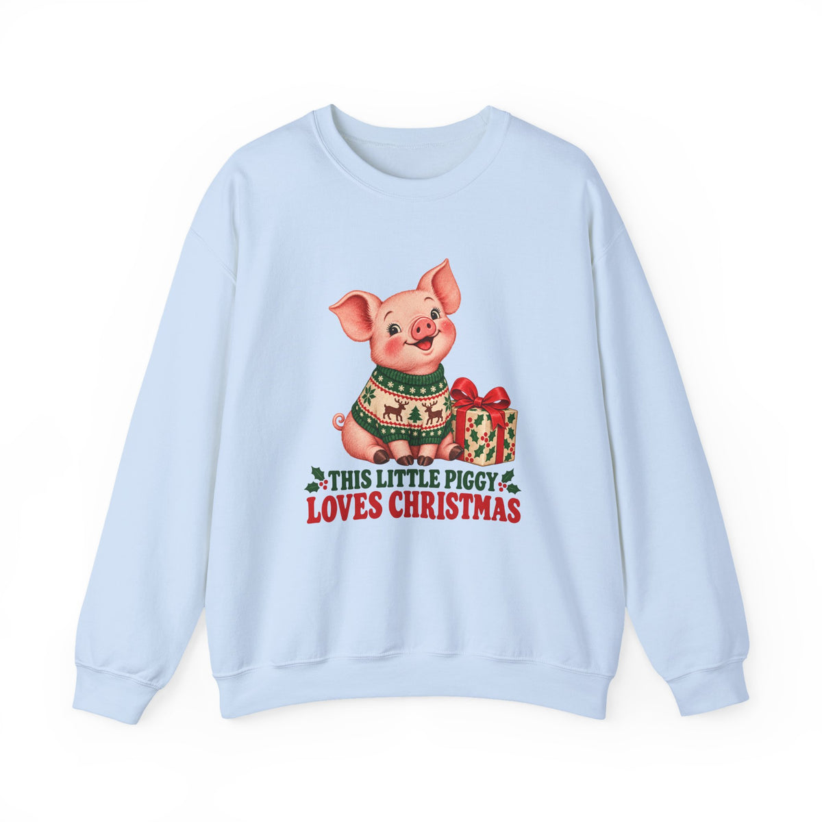 This Little Piggy Loves Christmas Sweatshirt, Pig Christmas Crewneck Sweatshirt