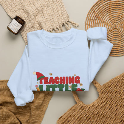Teaching Little Elves Sweatshirt, Teacher Christmas Crewneck, Cozy Holiday Teacher Sweater