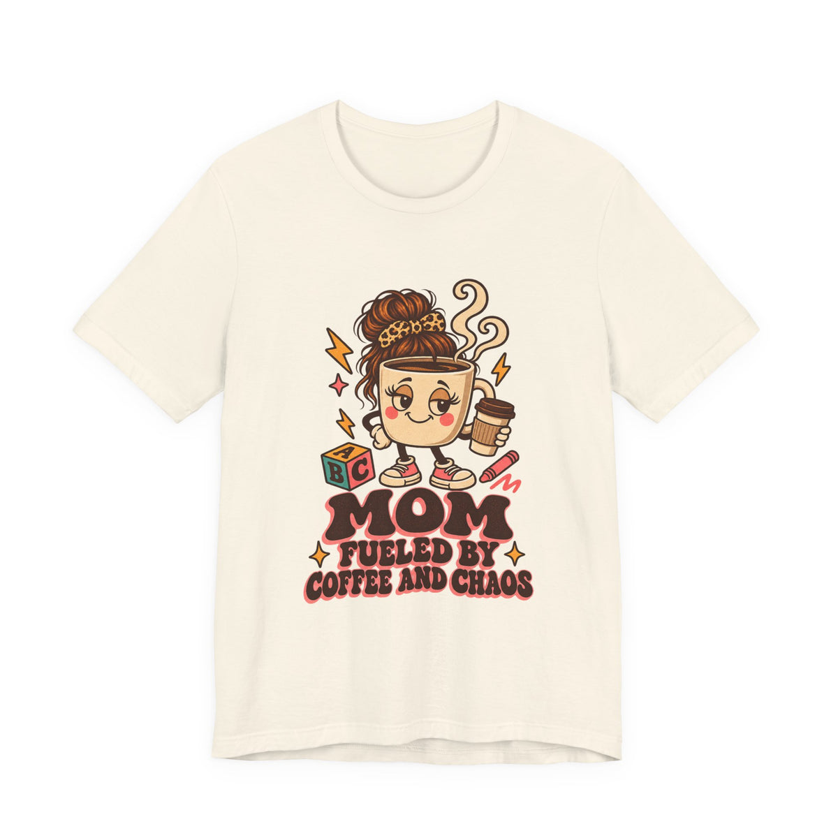 Mom Fueled by Coffee and Chaos Shirt, Funny Mom Coffee T-Shirt, Funny Mom Coffee Gift