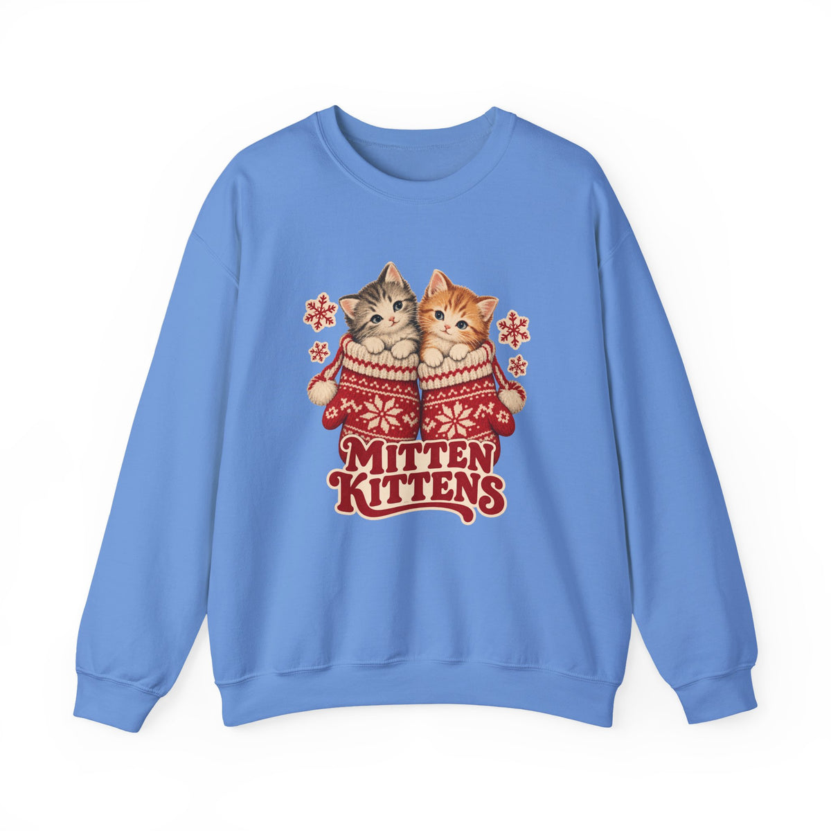 Mitten Kittens Cute Winter Cats Sweatshirt, Winter Kittens Crewneck Sweatshirt