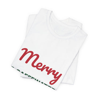Merry and Caffeinated Shirt, Coffee Lover Christmas T-Shirt
