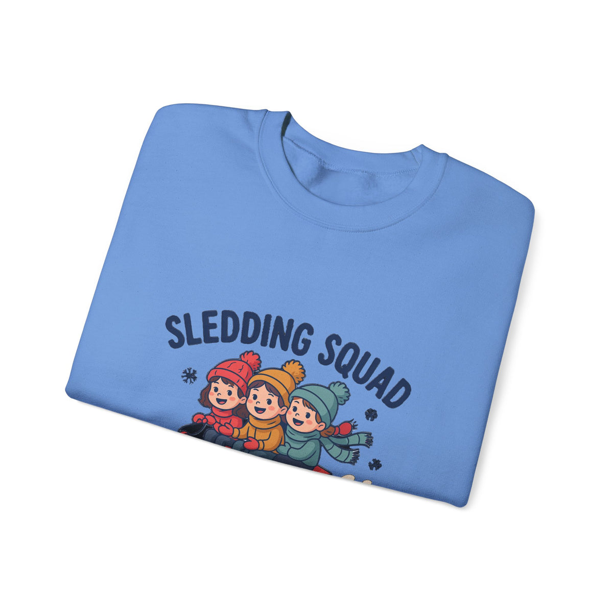 Sledding Squad Winter Kids Sweatshirt, Sledding Squad Crewneck Sweatshirt