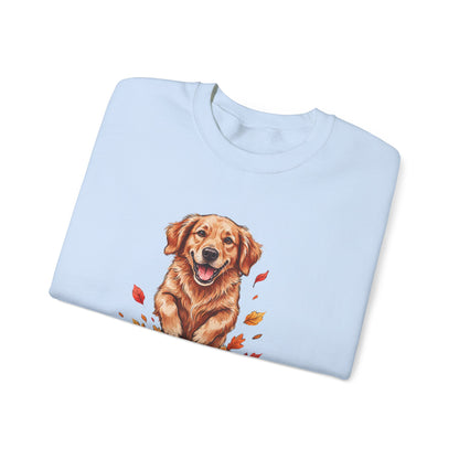 Fall Leaves and Dog Kisses Sweatshirt, Fall Leaves Dog Crewneck Sweatshirt