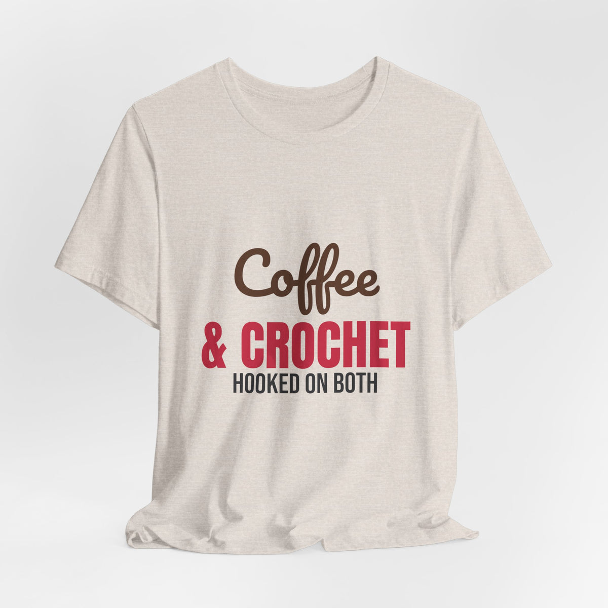 Coffee and Crochet Hooked on Both Shirt, Crochet T-Shirt, Crochet Lover Gift