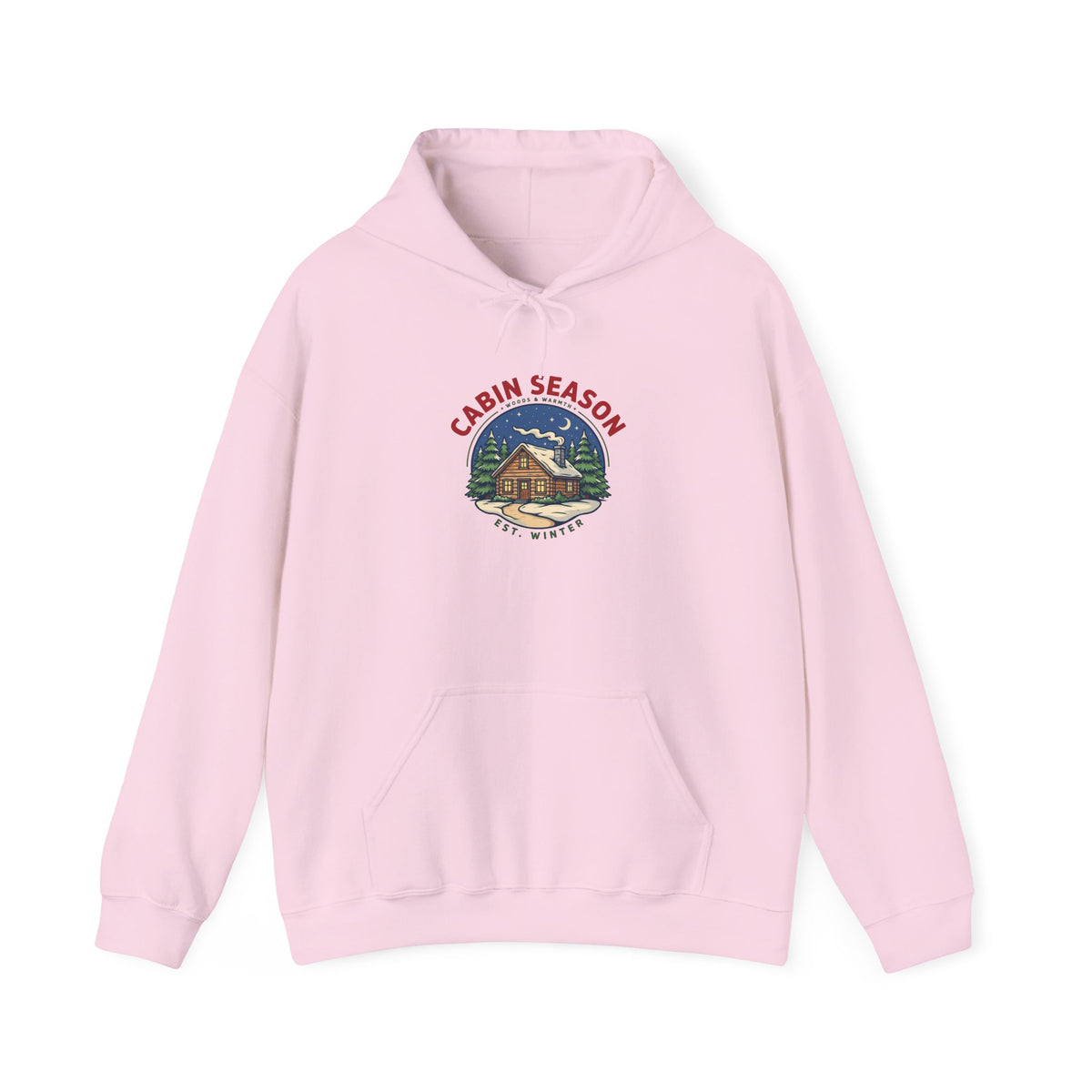 Cabin Season Hoodie, Winter Cabin Hooded Sweatshirt