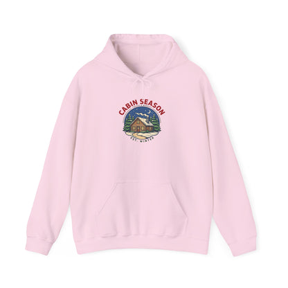 Cabin Season Hoodie, Winter Cabin Hooded Sweatshirt