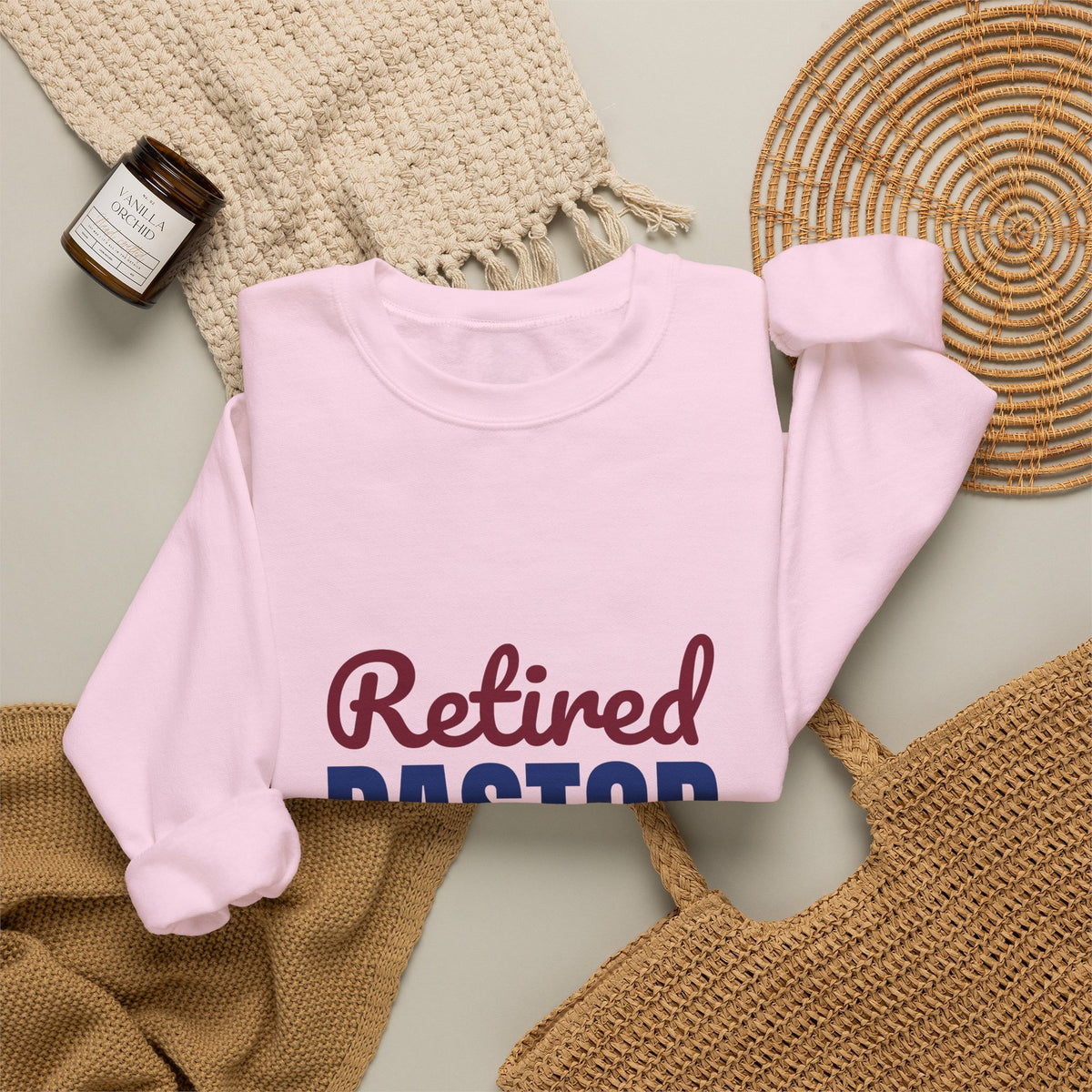 Retired Pastor Still Praying Just Sleeping In Sweatshirt, Pastor Retirement Crewneck Sweatshirt