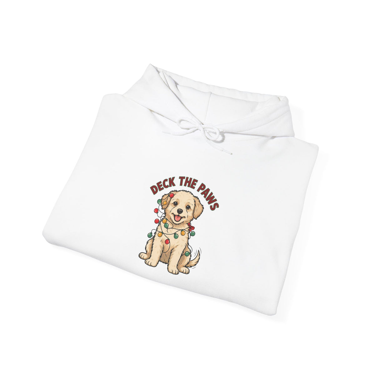 Deck the Paws Christmas Puppy Hoodie, Dog Christmas Hooded Sweatshirt