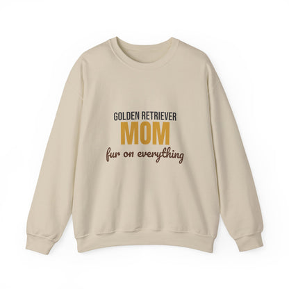 Golden Retriever Mom Fur On Everything Sweatshirt, Golden Retriever Mom Crewneck Sweatshirt