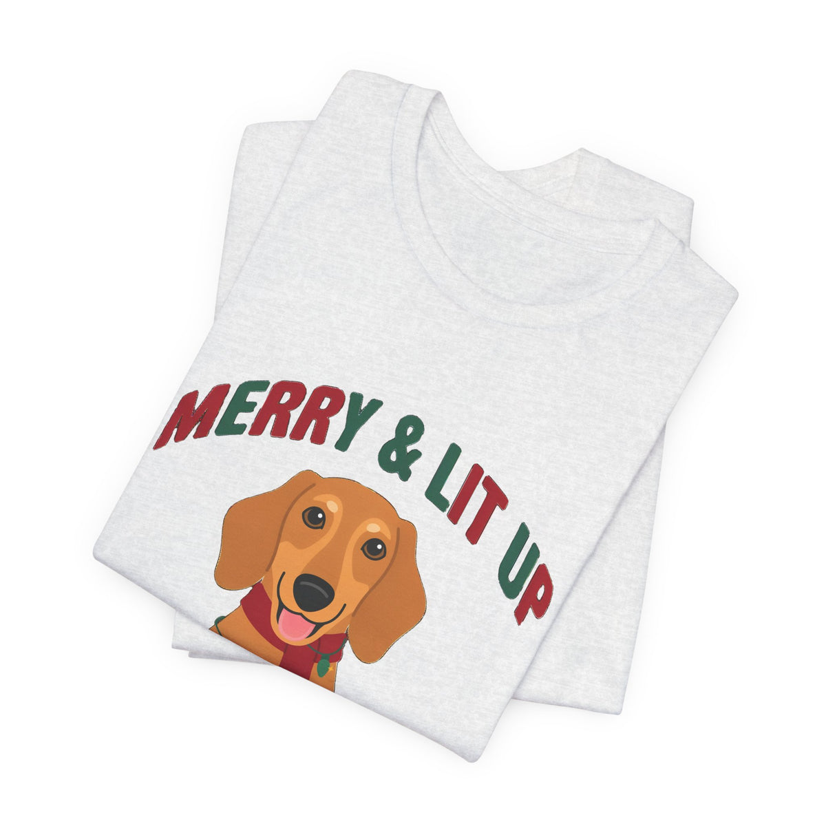 Merry and Lit Up Dachshund Christmas Lights Shirt, Dachshund Christmas Lights T-Shirt
