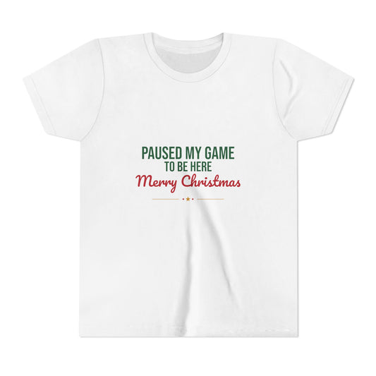 Paused My Game to Be Here Merry Christmas Kids Shirt