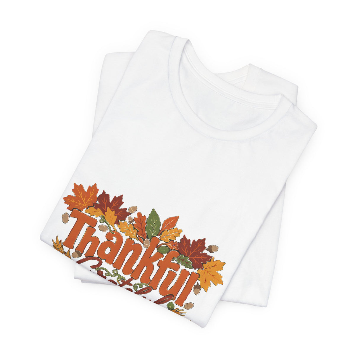 Thankful Grateful Blessed Shirt, Fall Thanksgiving T-Shirt, Autumn Leaves Tee