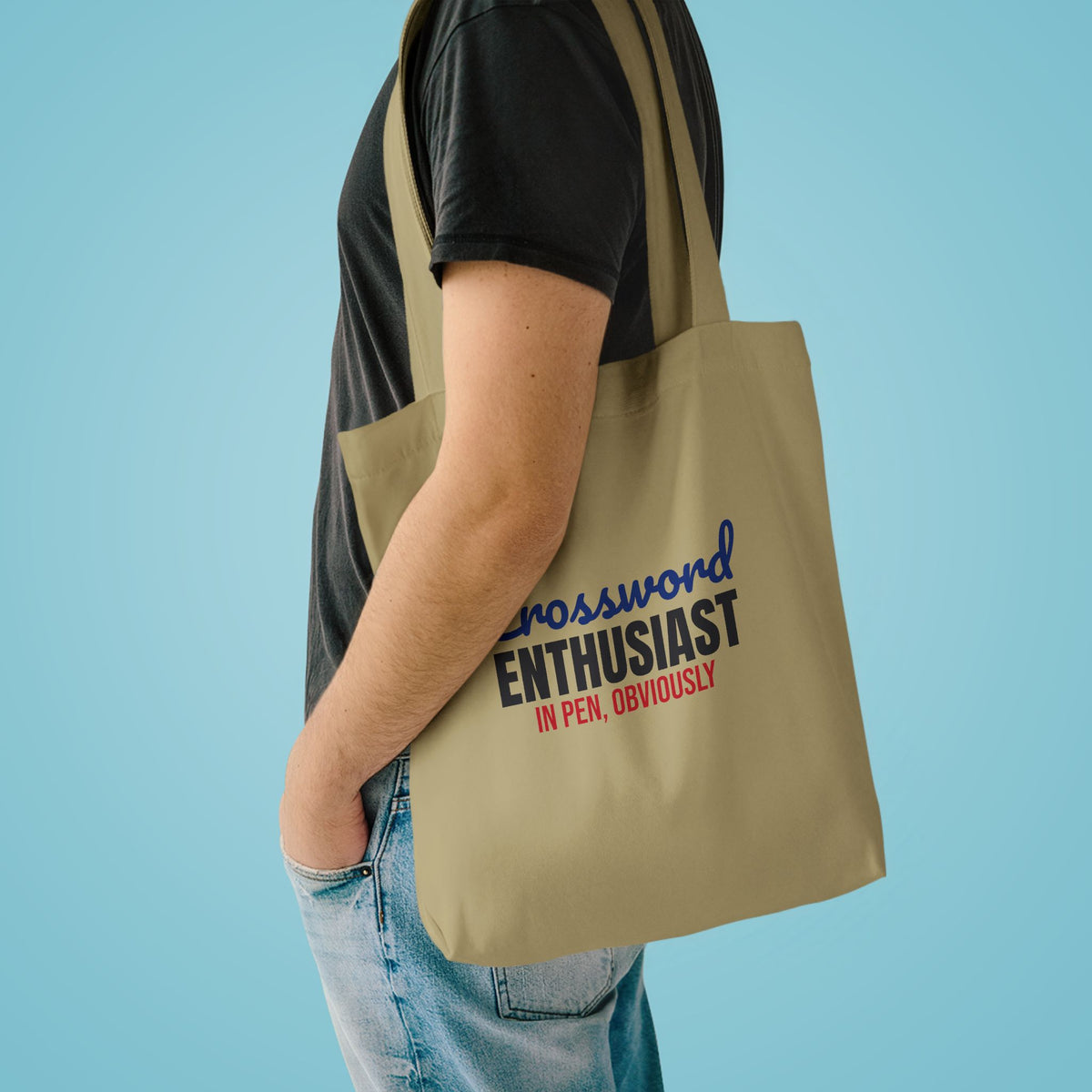 Crossword Enthusiast In Pen Obviously Tote Bag, Crossword Enthusiast Canvas Tote Bag