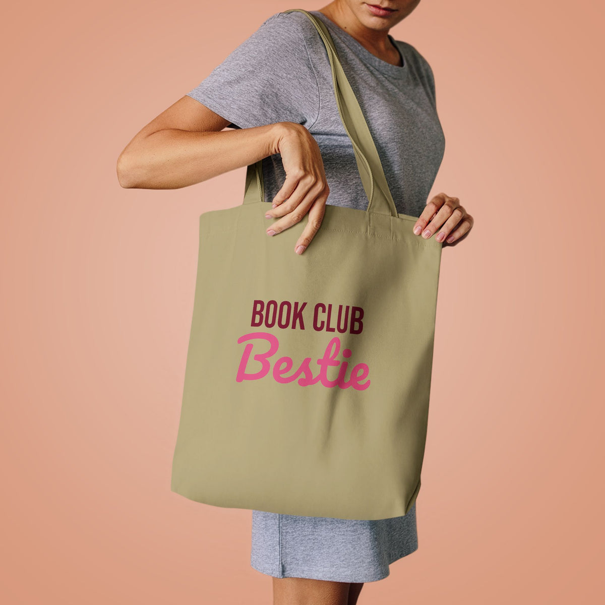 Book Club Bestie Tote Bag, Book Lover Canvas Tote Bag