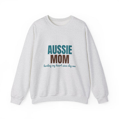 Aussie Mom Herding My Heart Since Day One Sweatshirt, Aussie Mom Crewneck Sweatshirt
