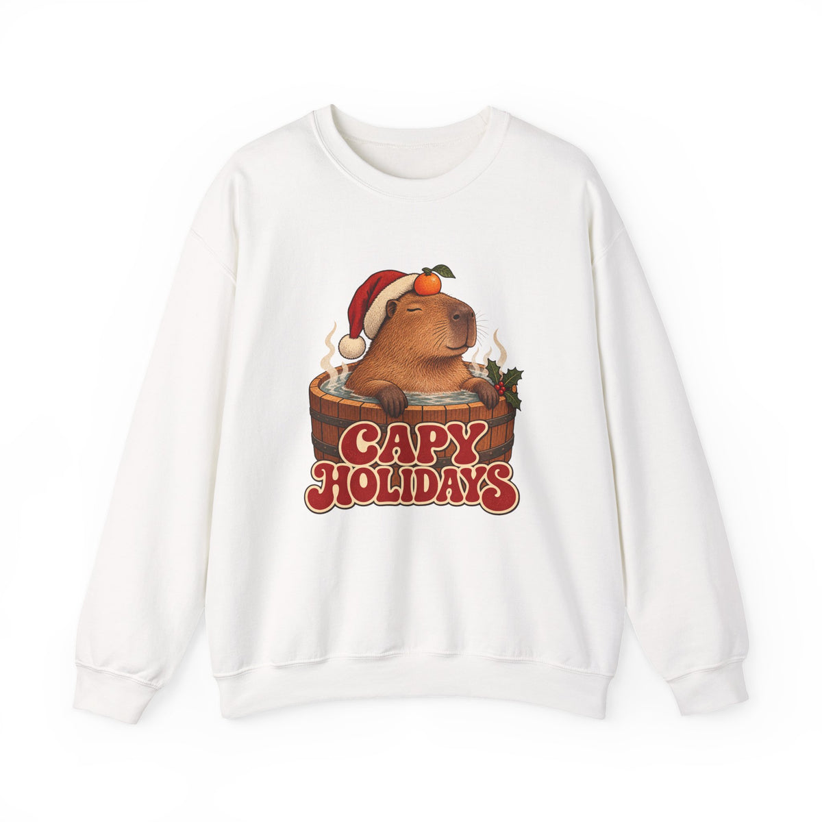 Capy Holidays Capybara in a Santa Hat Sweatshirt