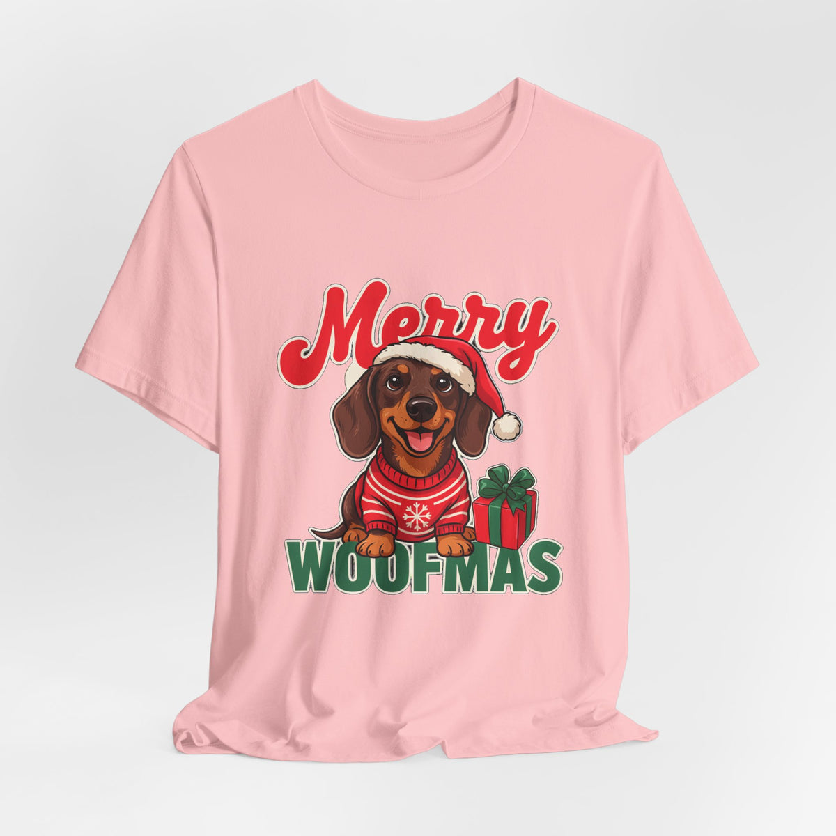 Merry Woofmas Shirt, Dachshund Christmas T-Shirt, Dog Lover Holiday Tee