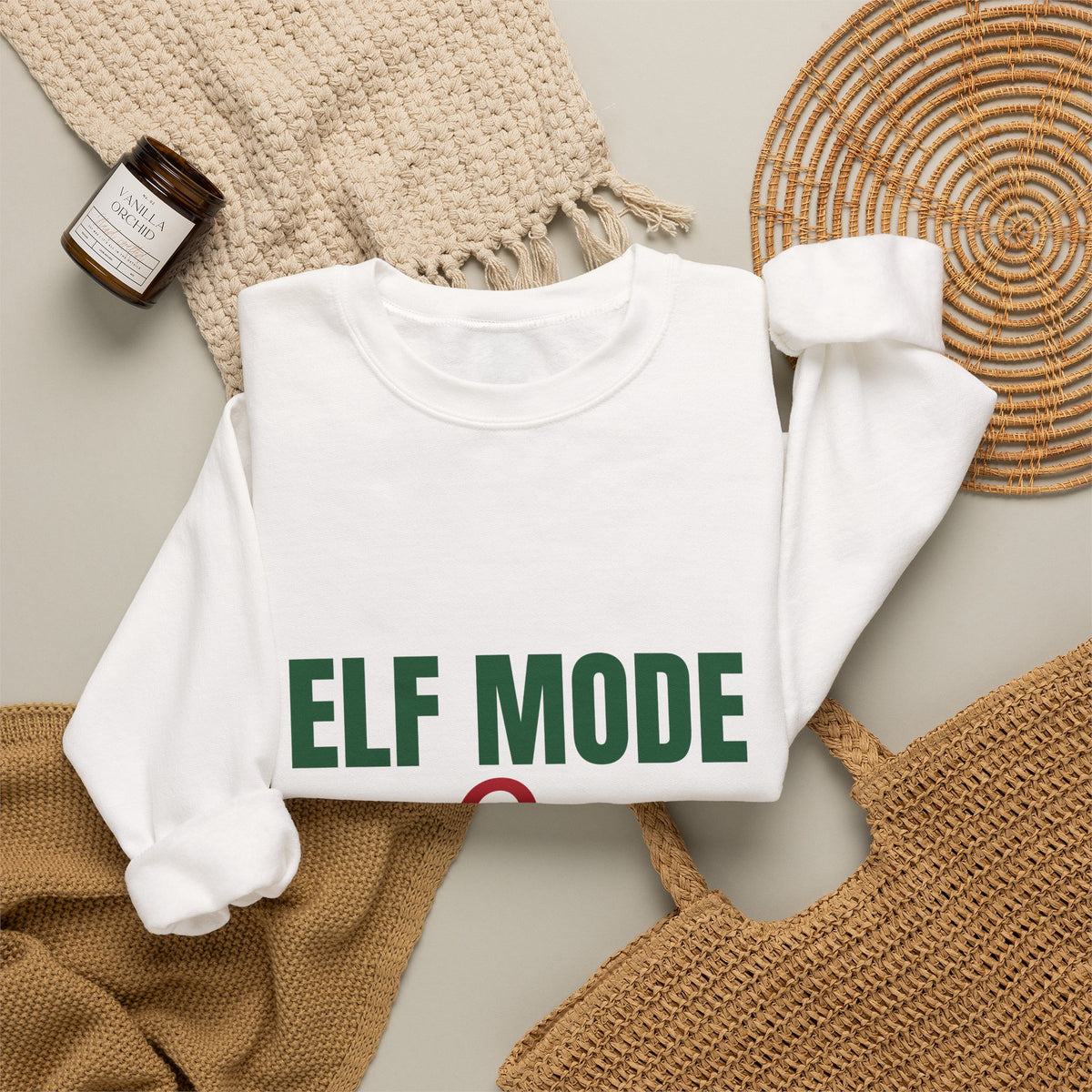 Elf Mode On Sweatshirt, Funny Elf Christmas Crewneck