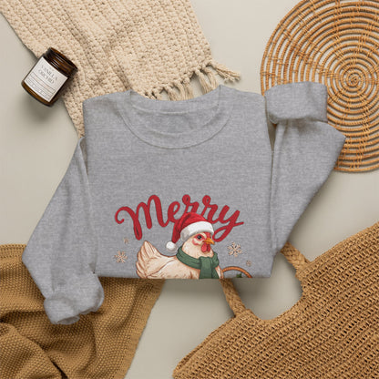 Merry Cluckmas Sweatshirt, Chicken Christmas Crewneck, Chicken Mom Gift