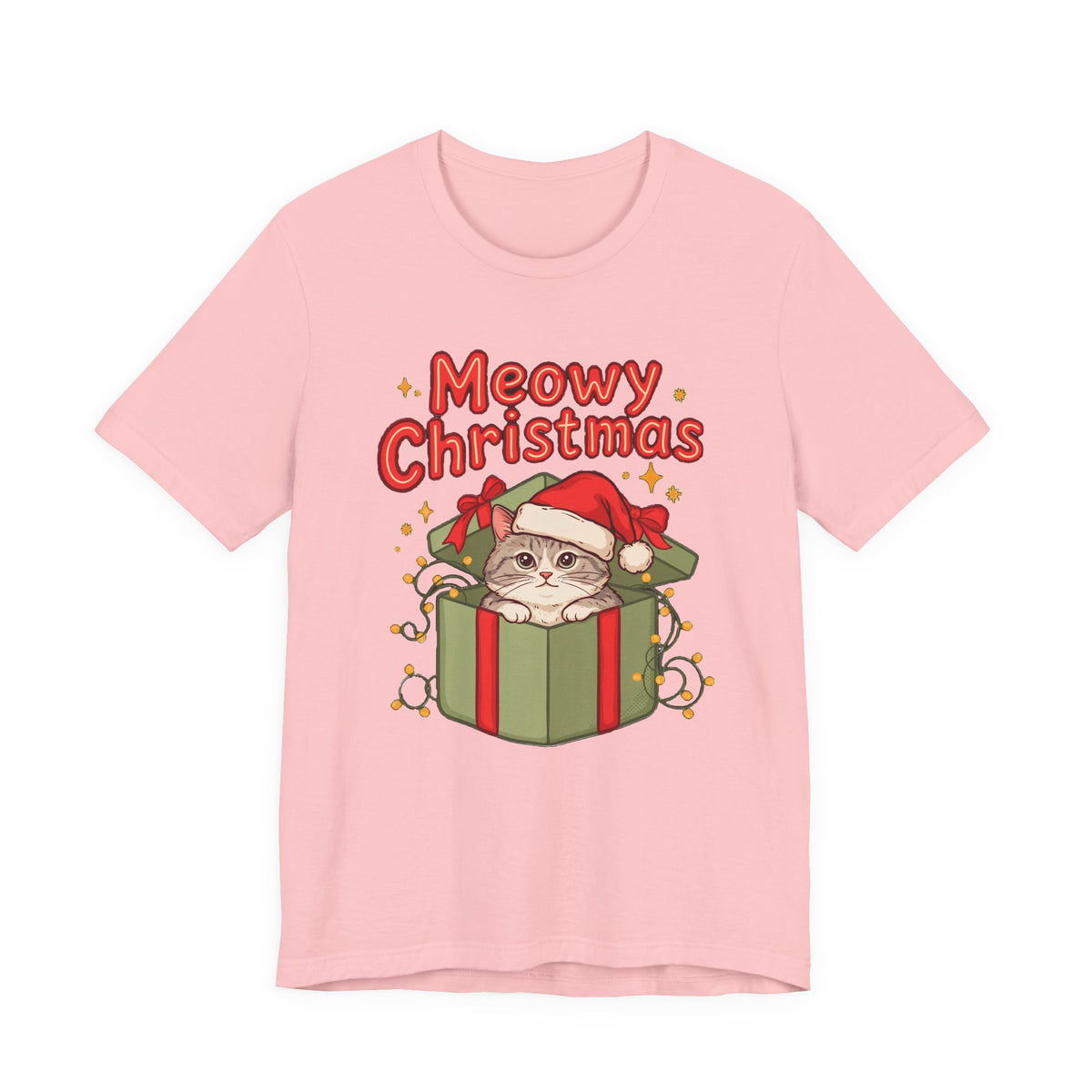 Meowy Christmas Shirt, Funny Cat Christmas T-Shirt, Gift for Cat Lovers