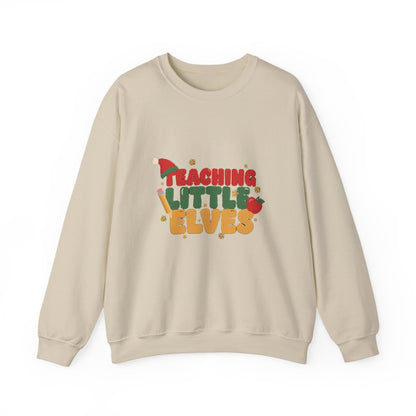 Teaching Little Elves Sweatshirt, Teacher Christmas Crewneck, Cozy Holiday Teacher Sweater