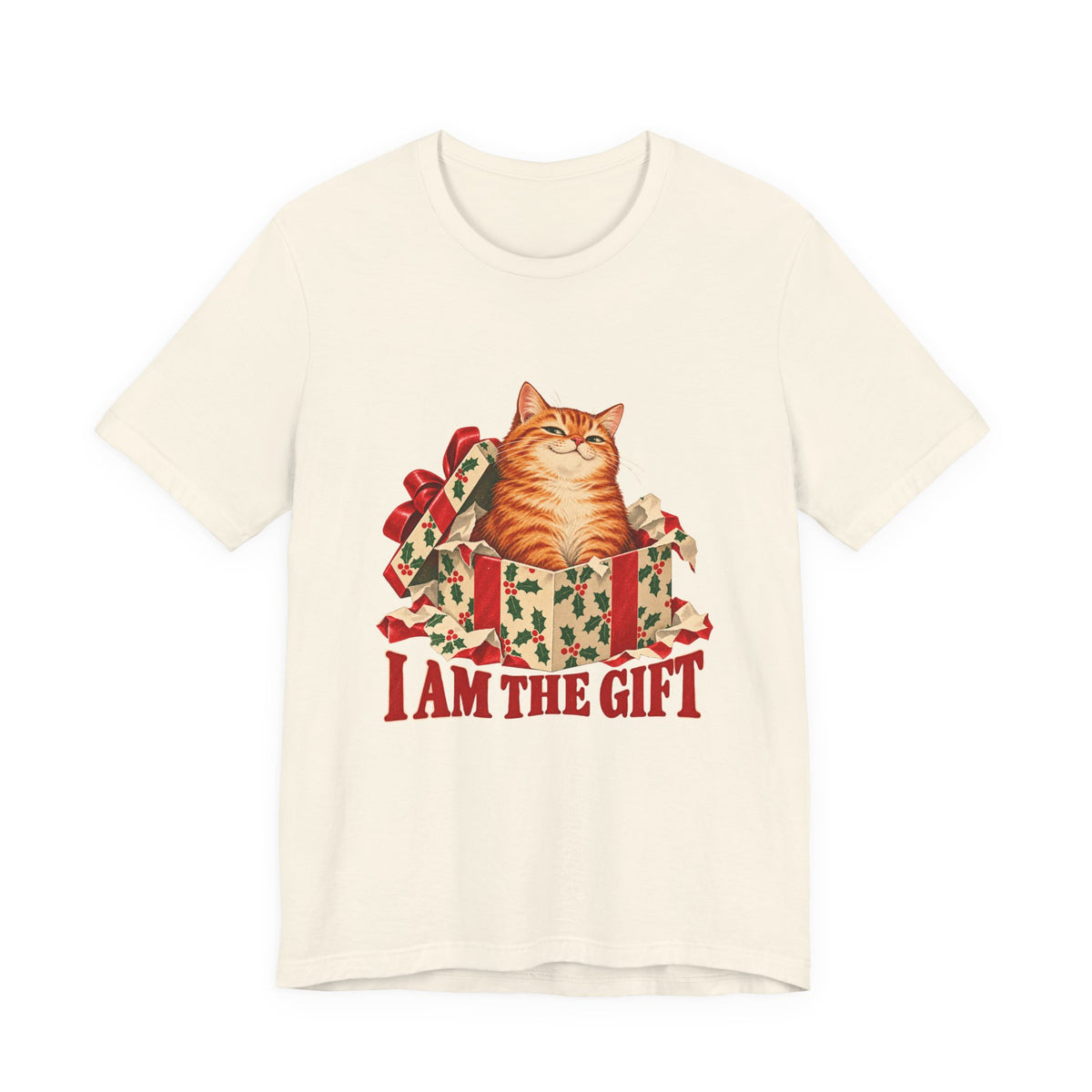 I Am the Gift Cat in a Christmas Box Shirt, Cat Christmas T-Shirt, Cat Christmas Gift
