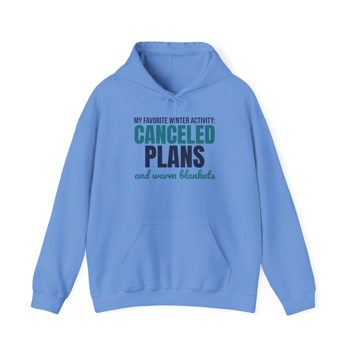 My Favorite Winter Activity Canceled Plans and Warm Blankets Hoodie, Funny Winter Hoodie