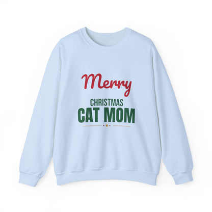 Merry Christmas Cat Mom Sweatshirt, Cat Mom Christmas Crewneck