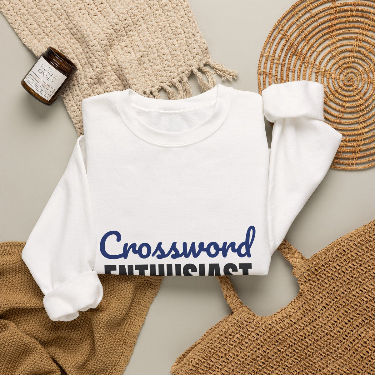 Crossword Enthusiast In Pen Obviously Sweatshirt, Crossword Enthusiast Crewneck Sweatshirt