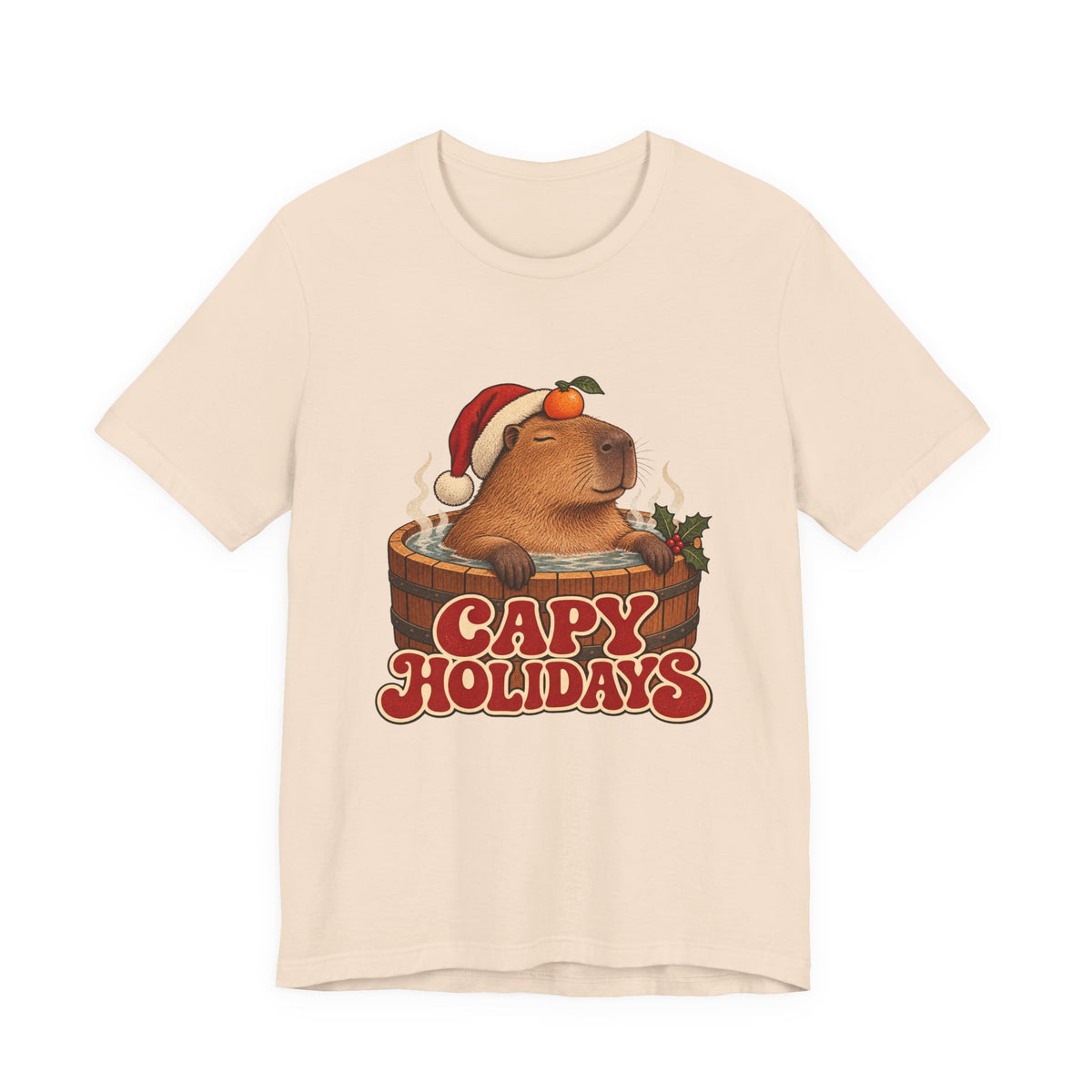 Capy Holidays Capybara in a Santa Hat Shirt, Capybara Christmas T-Shirt, Capybara Christmas Gift