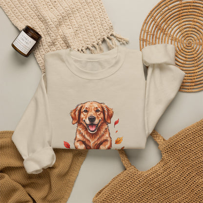 Fall Leaves and Dog Kisses Sweatshirt, Fall Leaves Dog Crewneck Sweatshirt