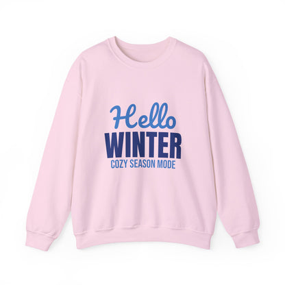 Hello Winter Cozy Season Mode Sweatshirt, Winter Crewneck, Cozy Season Sweatshirt
