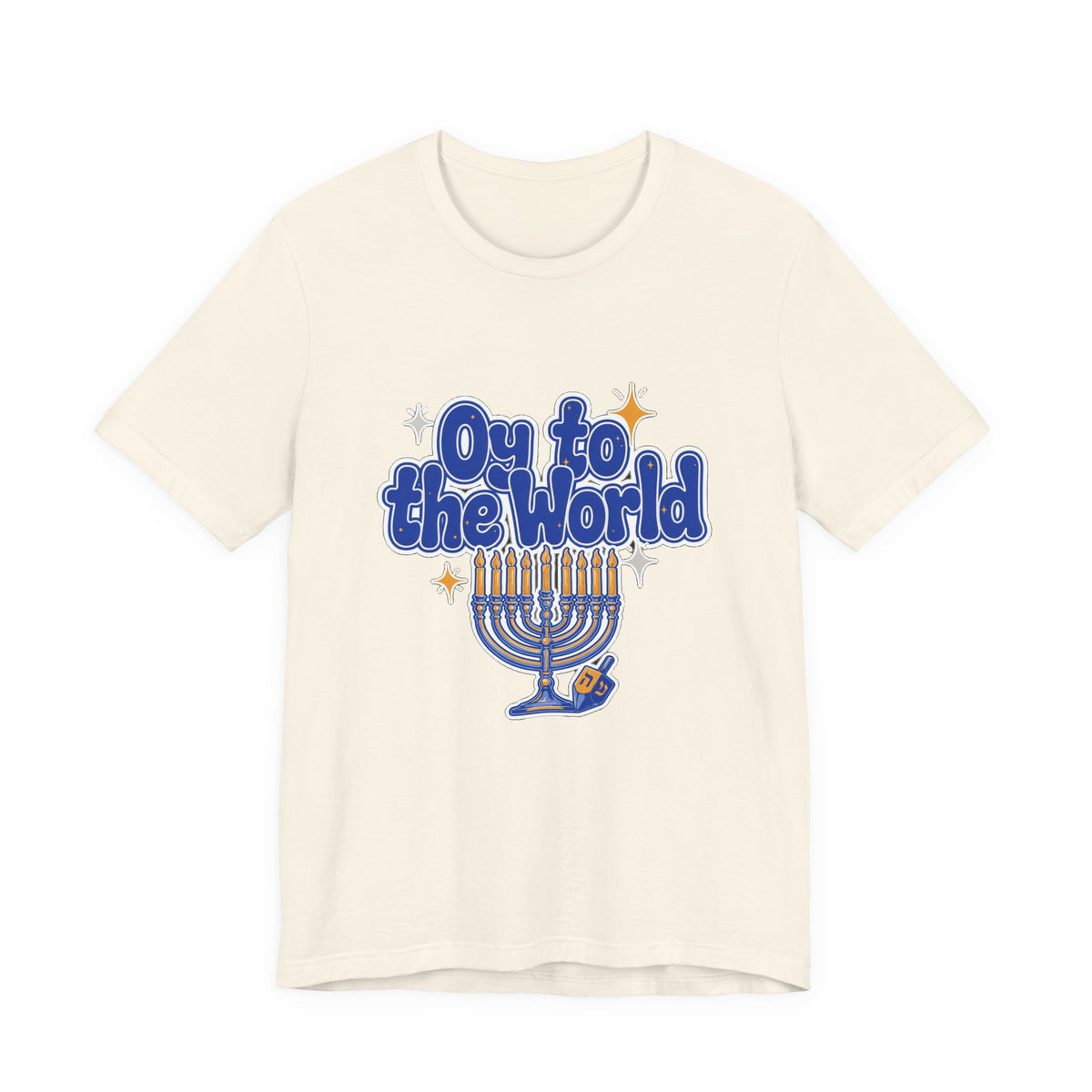 Oy to the World Shirt, Funny Hanukkah T-Shirt, Menorah Holiday Tee