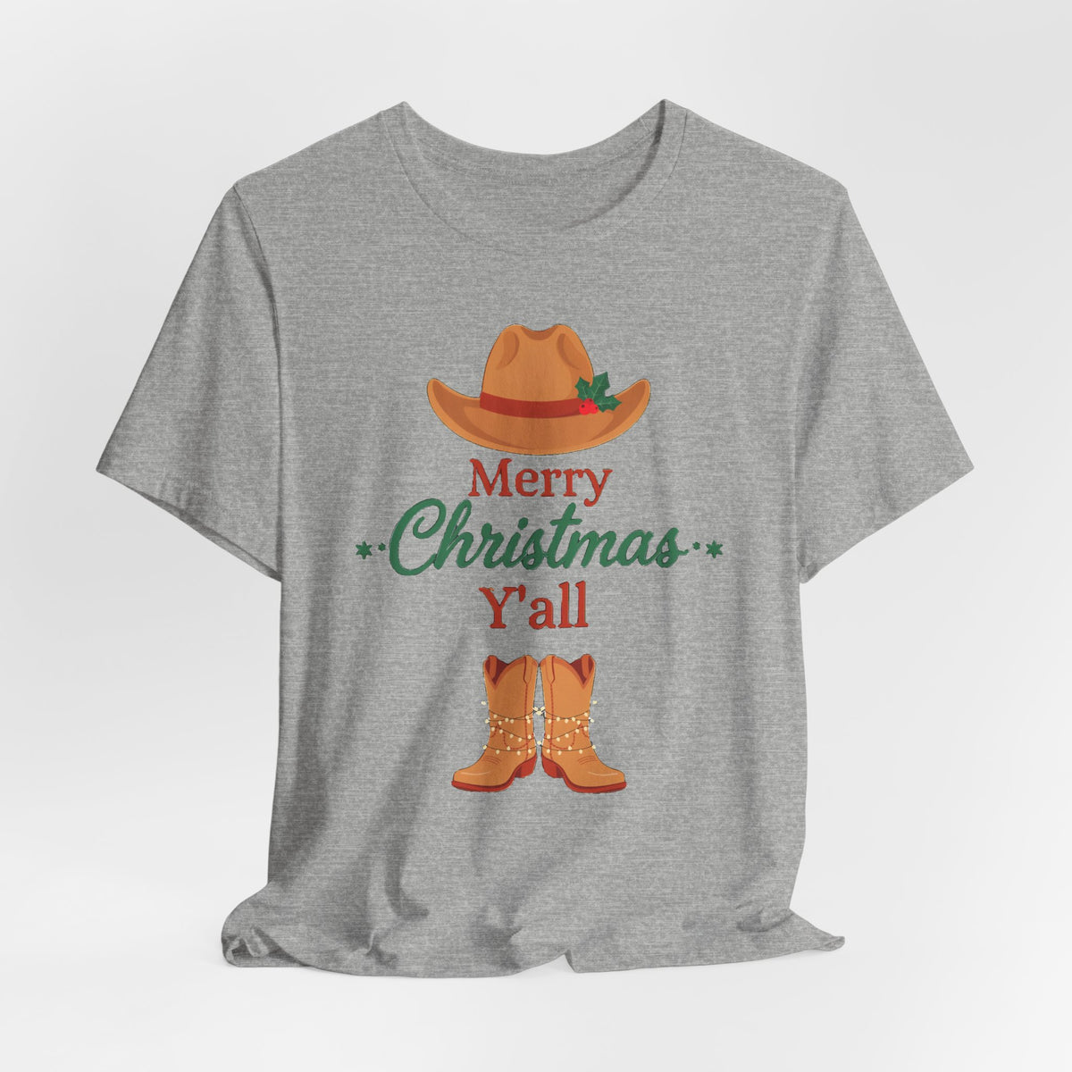 Merry Christmas Y'all Shirt, Western Christmas T-Shirt, Southern Holiday Tee