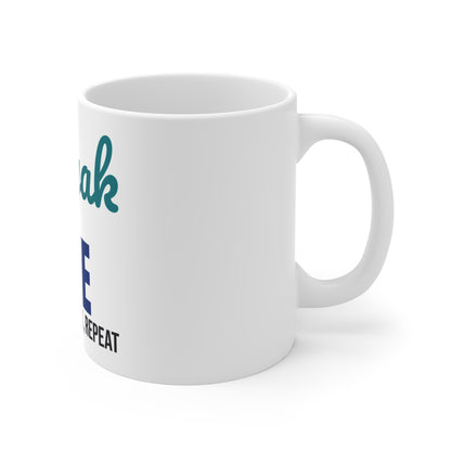 Kayak Life Paddle Relax Repeat Mug