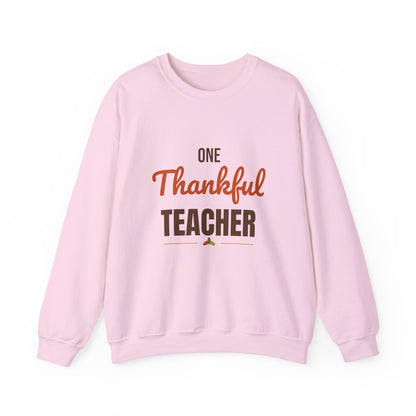 One Thankful Teacher Sweatshirt, Teacher Thanksgiving Crewneck