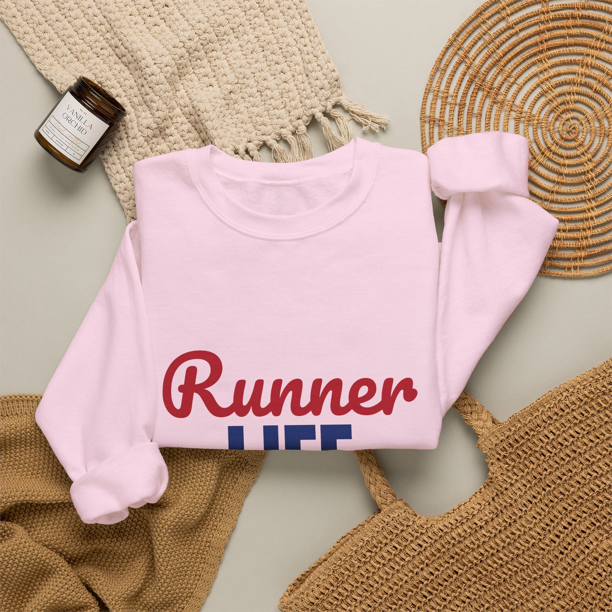 Runner Life Miles and Smiles Sweatshirt, Runner Crewneck Sweatshirt
