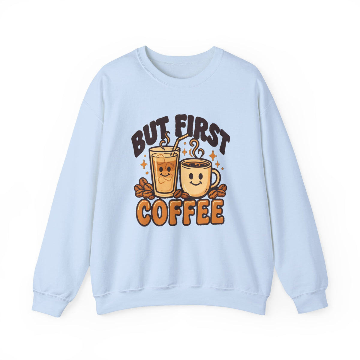 But First Coffee Sweatshirt, Retro Coffee Lover Crewneck