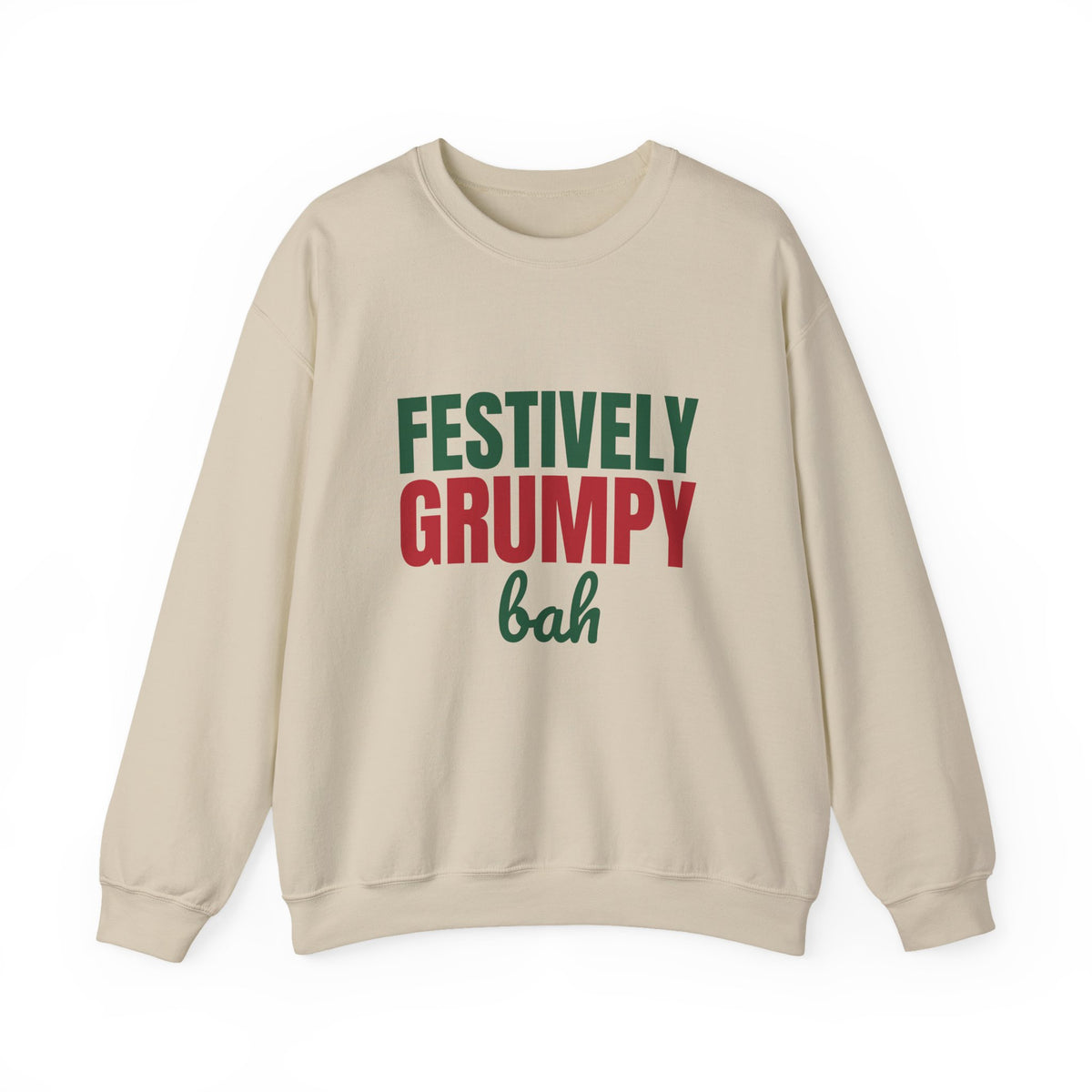 Festively Grumpy Bah Sweatshirt, Funny Christmas Crewneck Sweatshirt