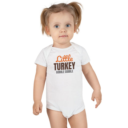 Little Turkey Thanksgiving Baby Bodysuit, Gobble Gobble Onesie