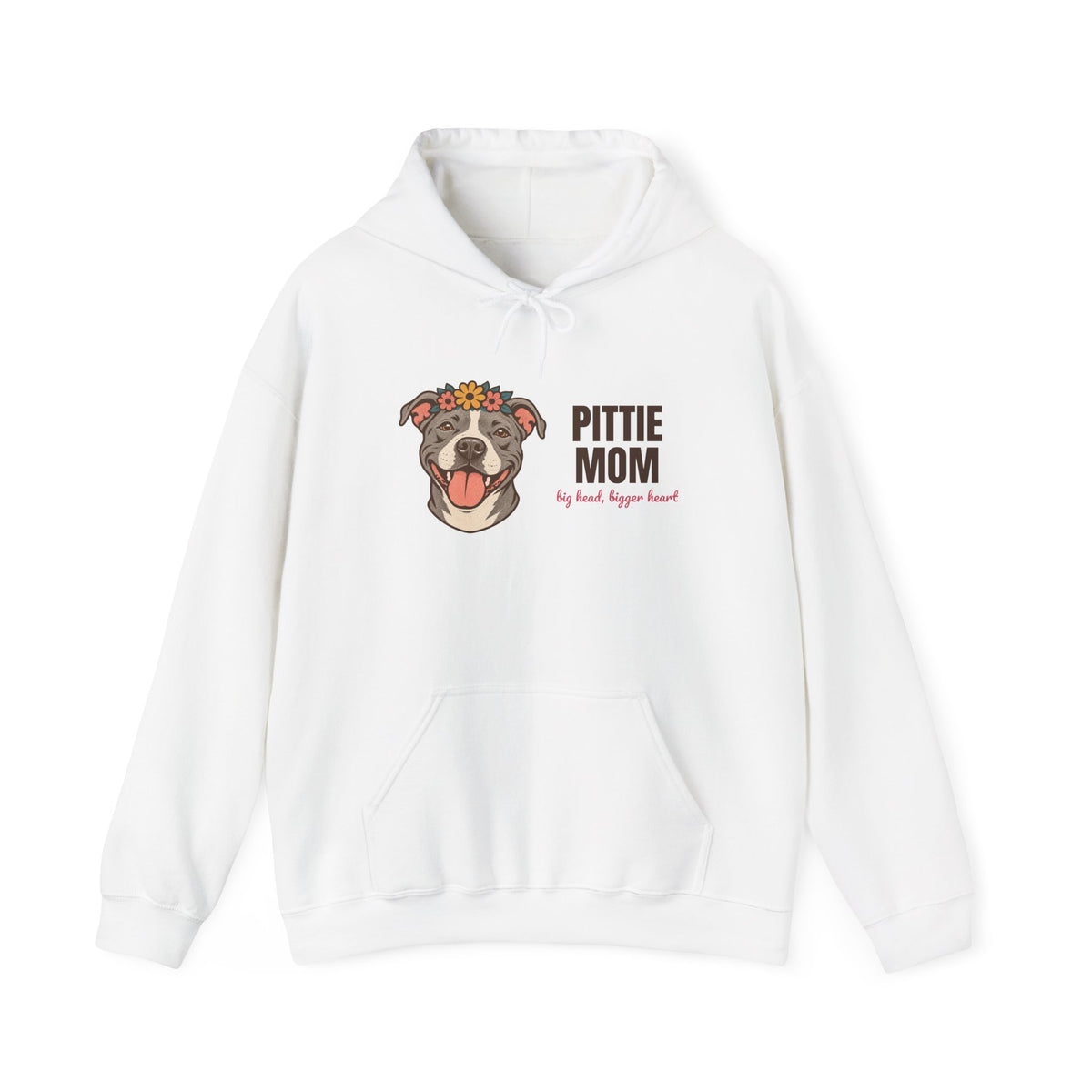 Pittie Mom Big Head Bigger Heart Hoodie, Vintage Pittie Mom Hoodie
