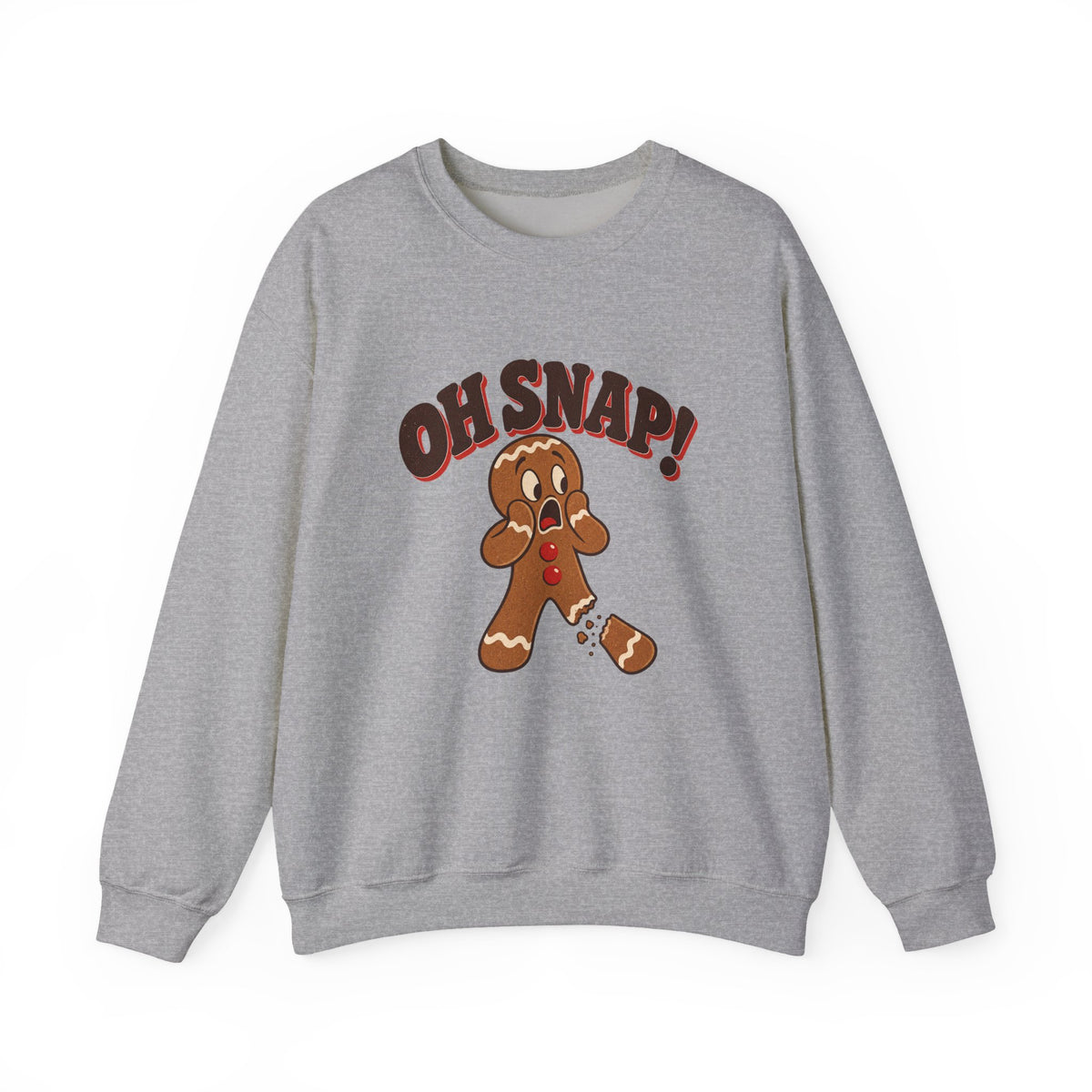 Oh Snap Gingerbread Man Funny Christmas Sweatshirt, Funny Gingerbread Crewneck Sweatshirt